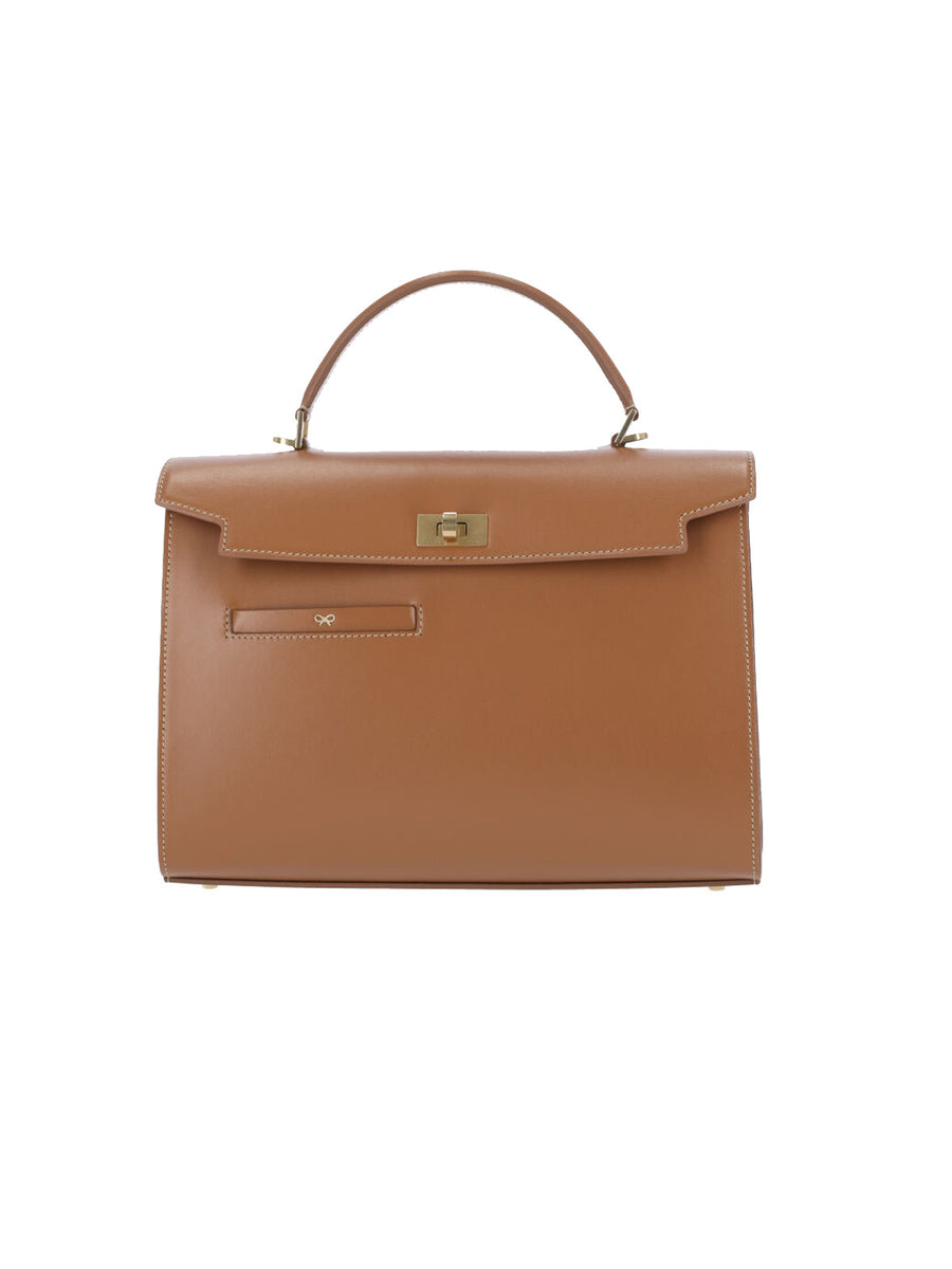 Anya Hindmarch 100% cowhide top handle bag in brown