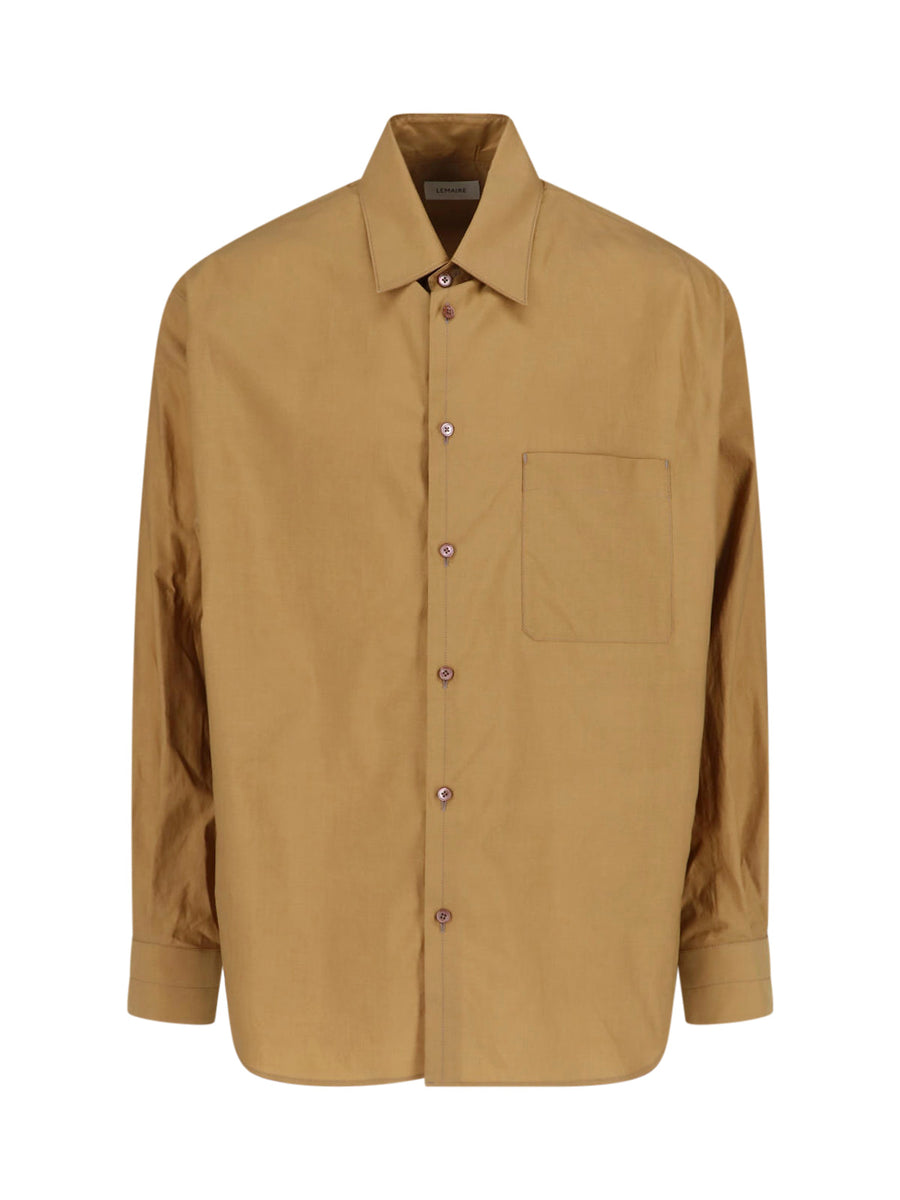 Lemaire 80% Cotton shirt in brown