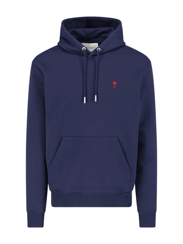 AMI Paris 100% Cotton hoodie in navy