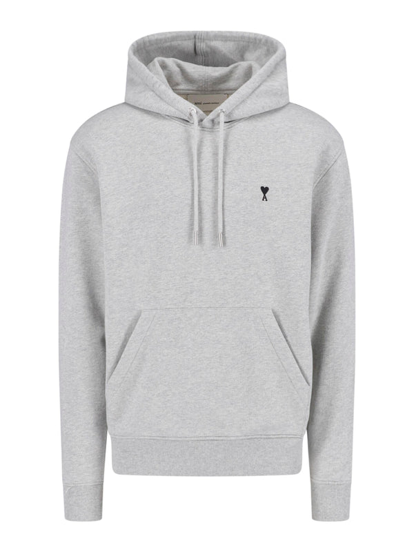 AMI Paris 100% cotton hoodie in gray