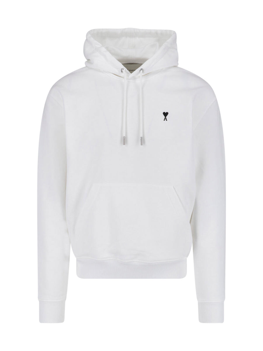 AMI Paris 100% cotton hoodie in white