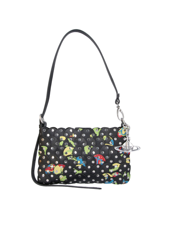 Vivienne Westwood 100% cow leather shoulder bag in black