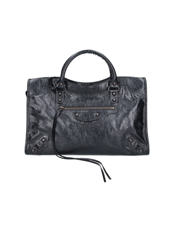 Balenciaga 85% Lamb Leather top handle bag in black