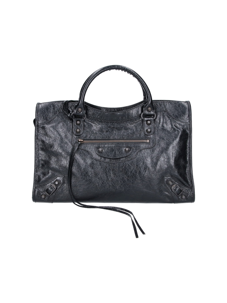 Balenciaga 85% Lamb Leather top handle bag in black