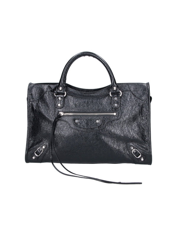 Balenciaga 70% Lamb Leather top handle bag in black