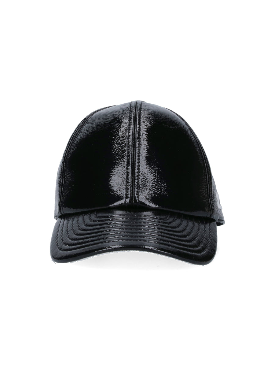 CourrèGes PERACT002VY0014 88% Cotton baseball cap in black