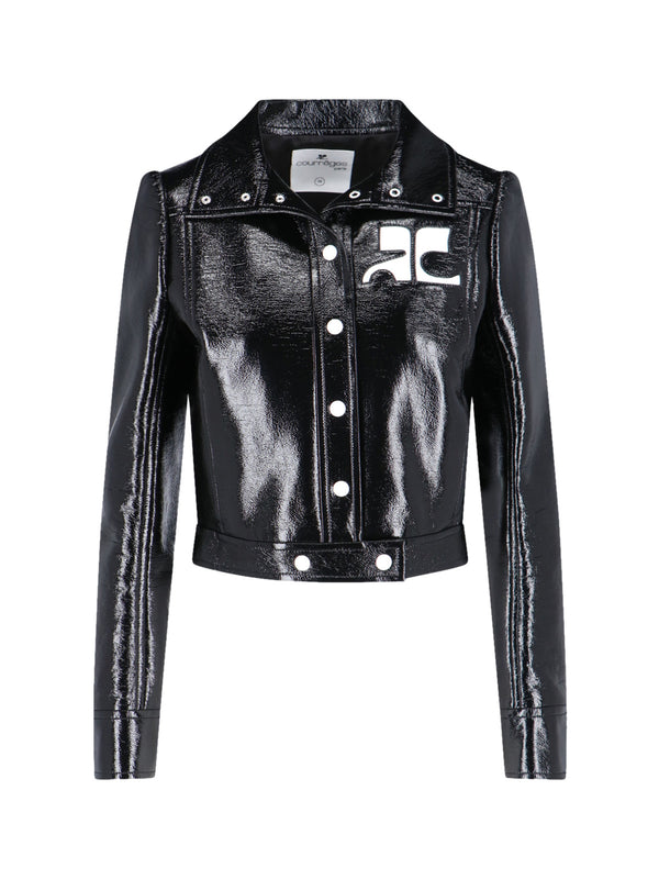 CourrèGes 88% Cotton jacket in black