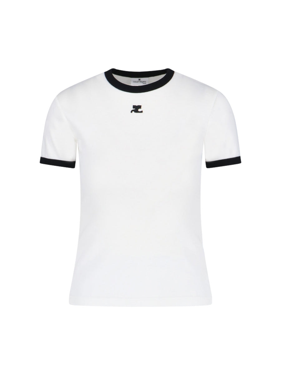 CourrèGes 100% Cotton t-shirt in white