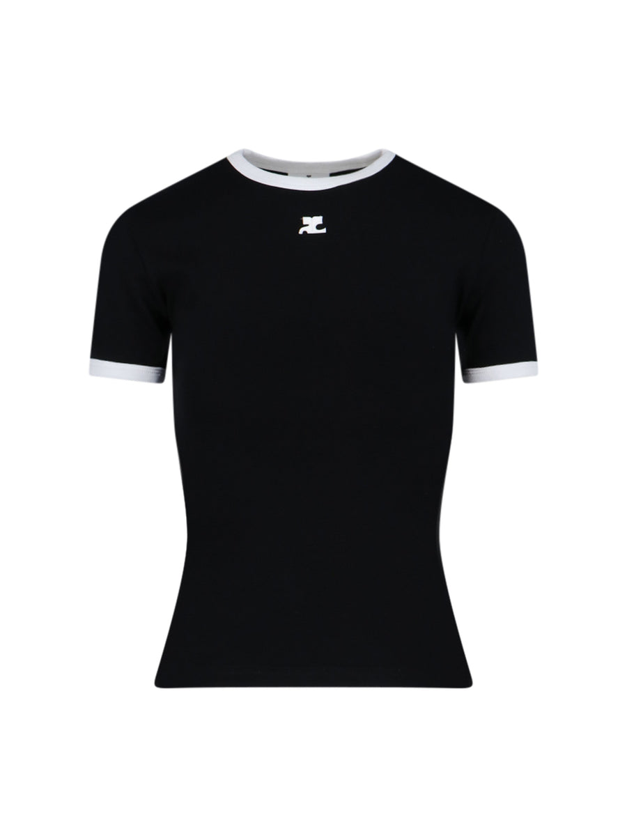 CourrèGes 100% Cotton t-shirt in black