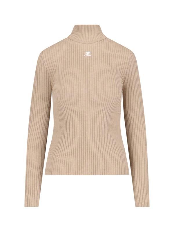 CourrèGes 70% Viscose sweater in beige