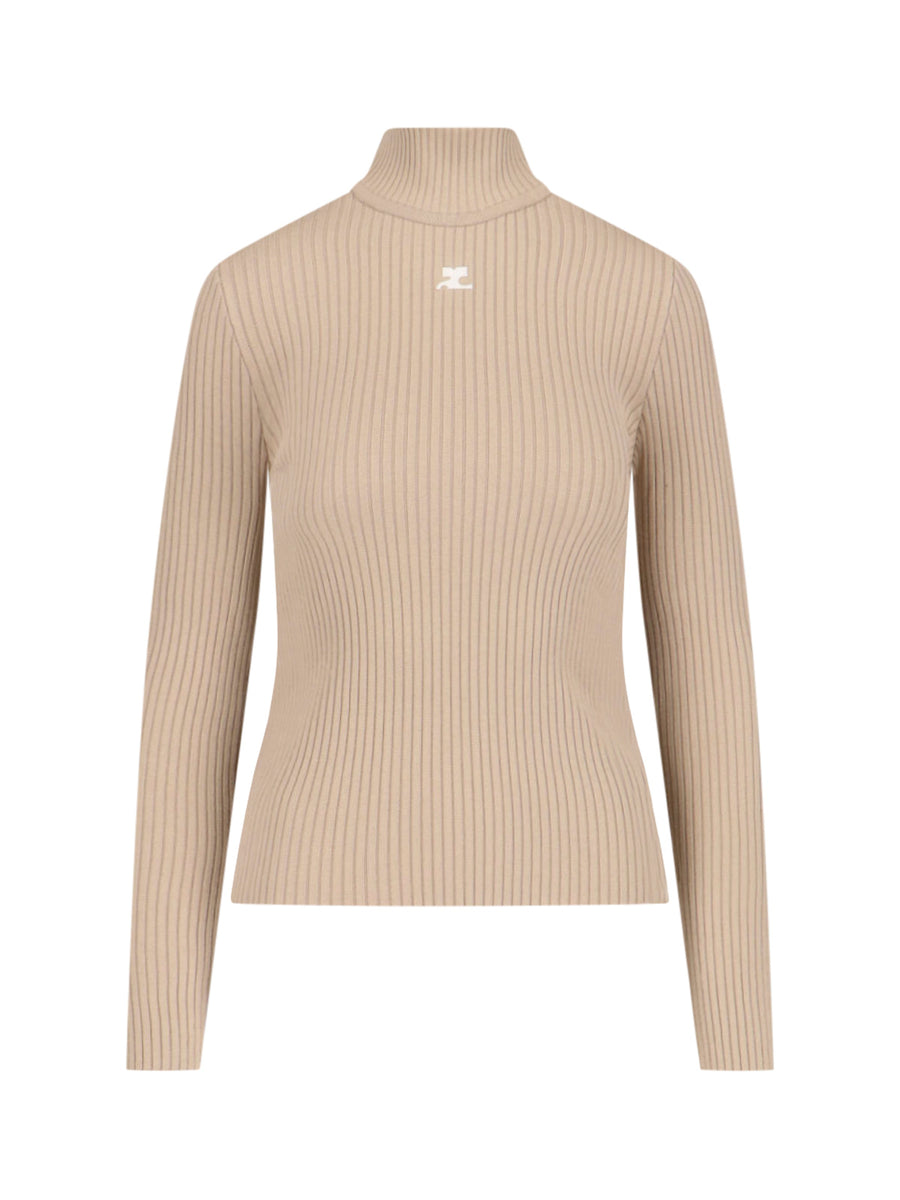 CourrèGes 70% Viscose sweater in beige