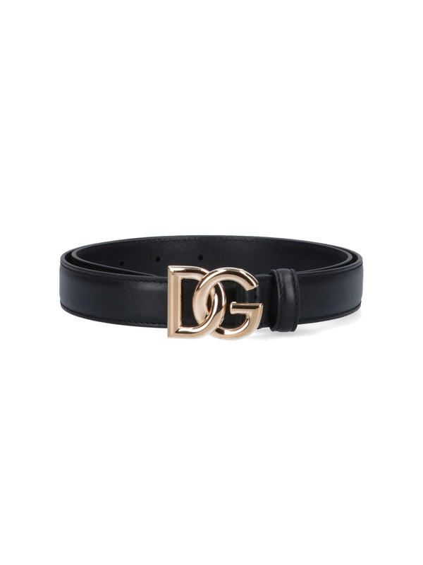 Dolce & Gabbana 100% calf leather belt in black