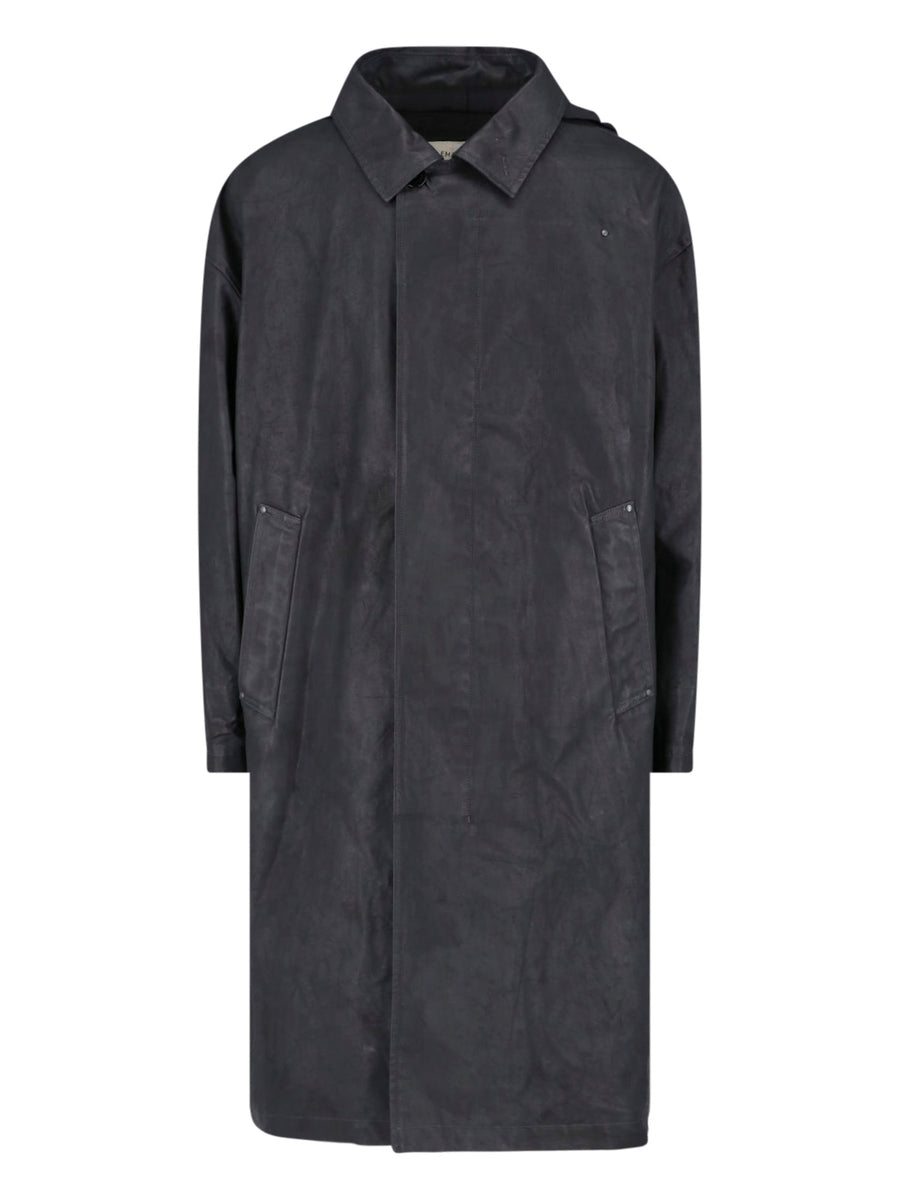Lemaire 100% Cotton coat in black