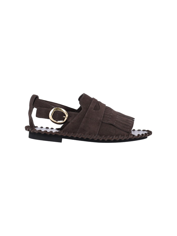 Alexander Hotto Suede sandal in brown