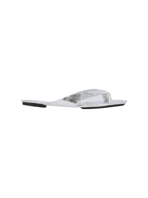 MM6 Maison Margiela Upper: 100% Bovine Leather sandal in silver
