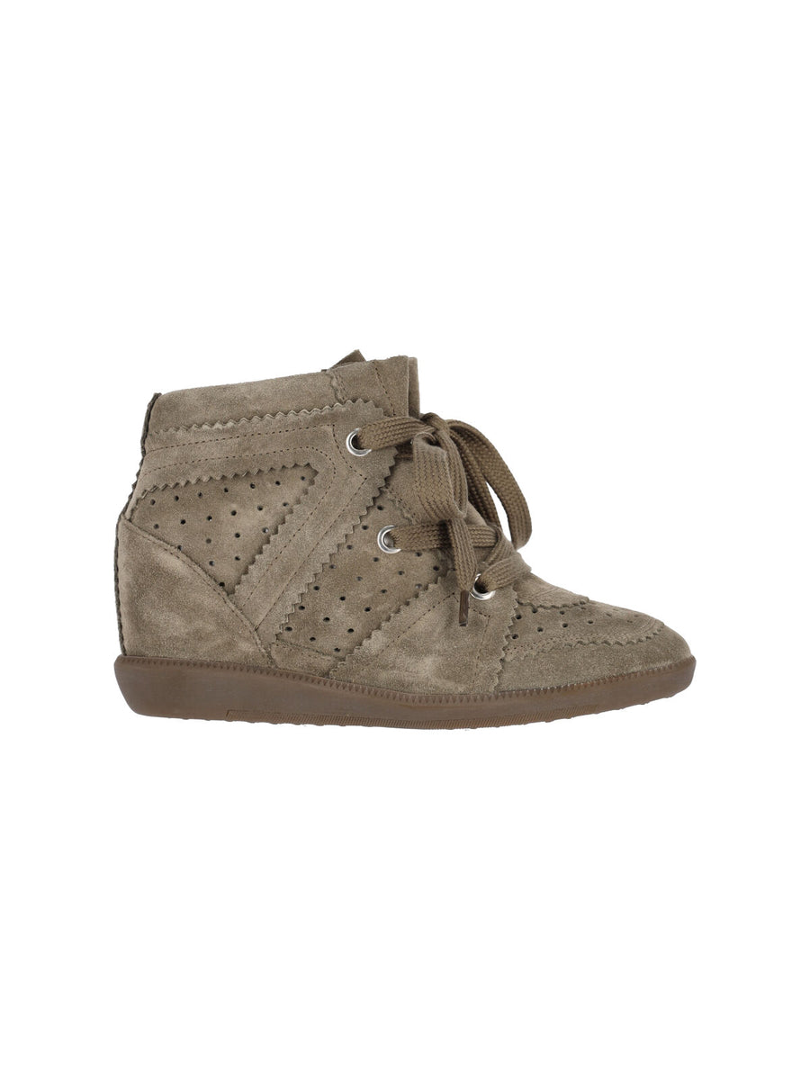 Isabel Marant 100% Cowhide Leather sneaker in taupe
