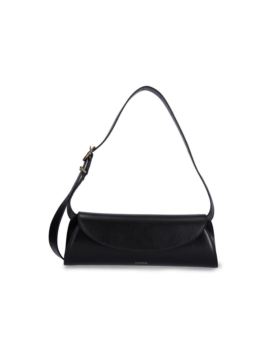 Jil Sander 100% Bovine leather shoulder bag in black