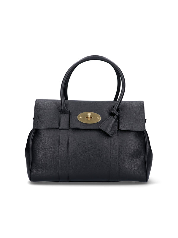 Mulberry 100% bovine leather top handle bag in black
