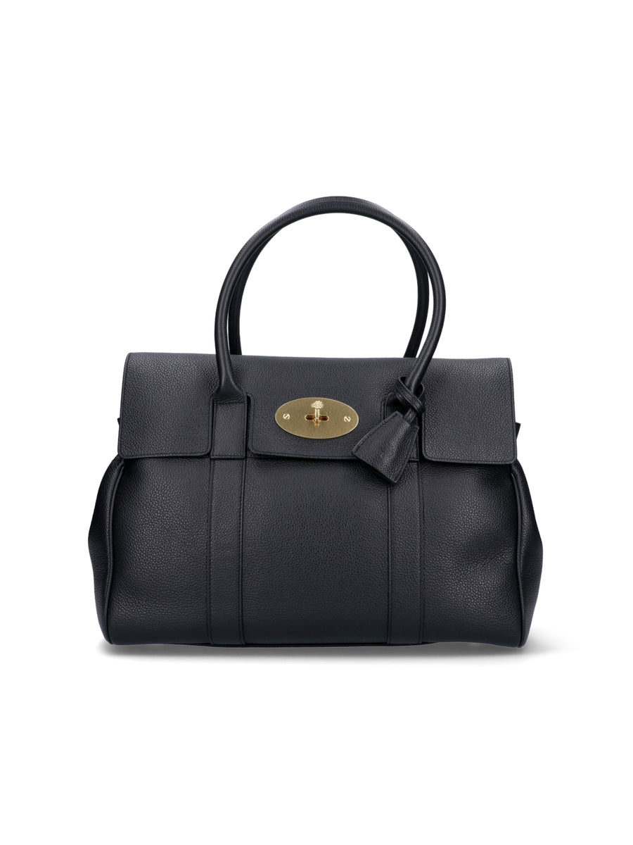 Mulberry 100% bovine leather top handle bag in black