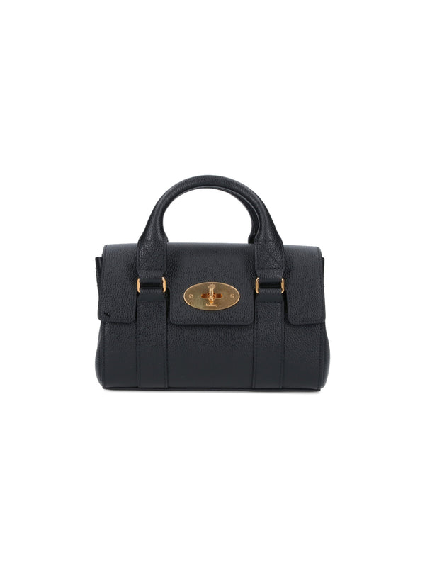 Mulberry 100% bovine leather top handle bag in black