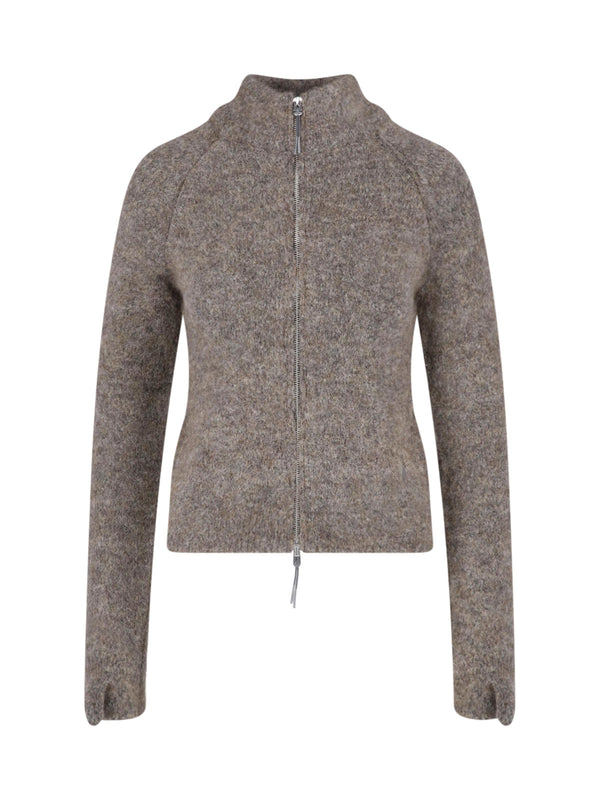 Roa 50% Mohair cardigan in taupe