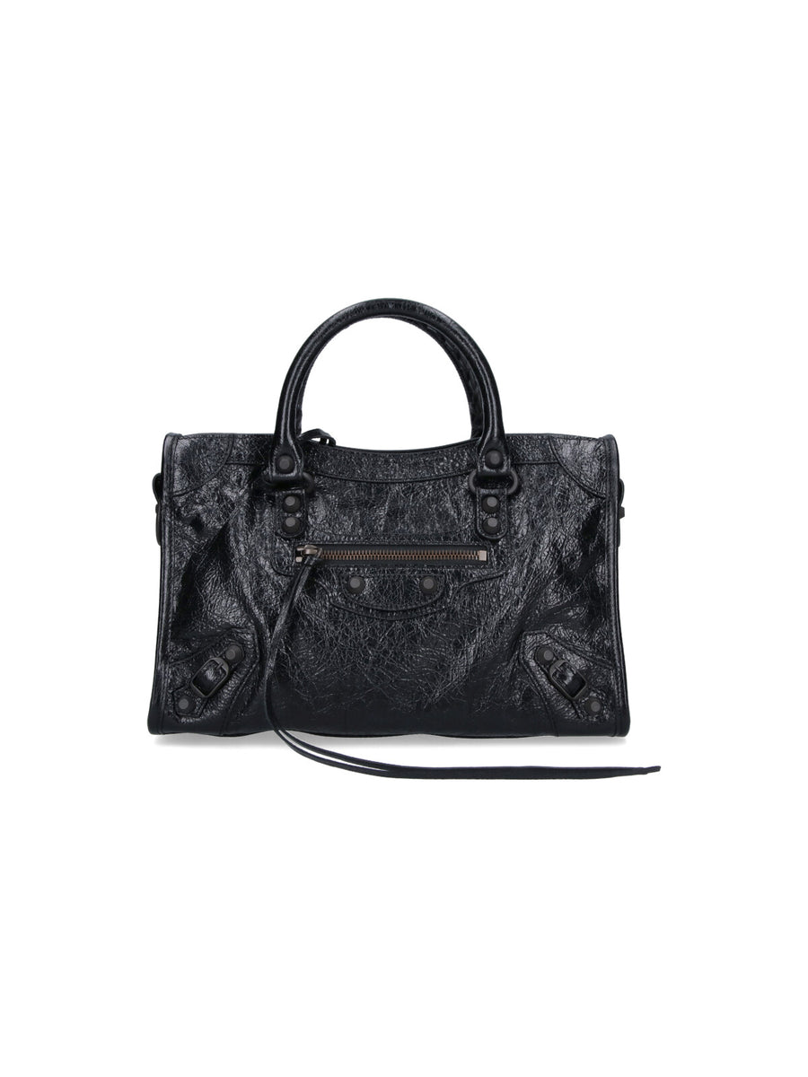 Balenciaga 85% Lamb Leather top handle bag in black