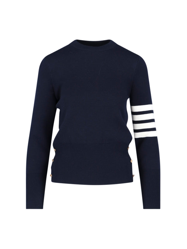 Thom Browne 100% virgin wool sweater in navy