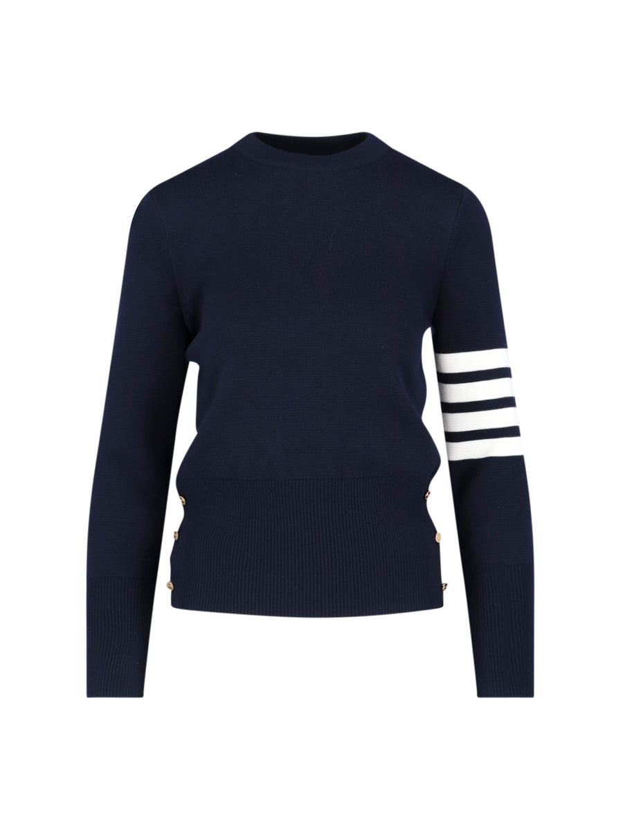 Thom Browne 100% virgin wool sweater in navy