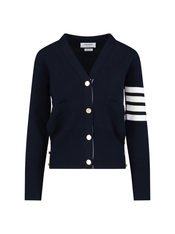 Thom Browne 100% virgin wool cardigan in navy