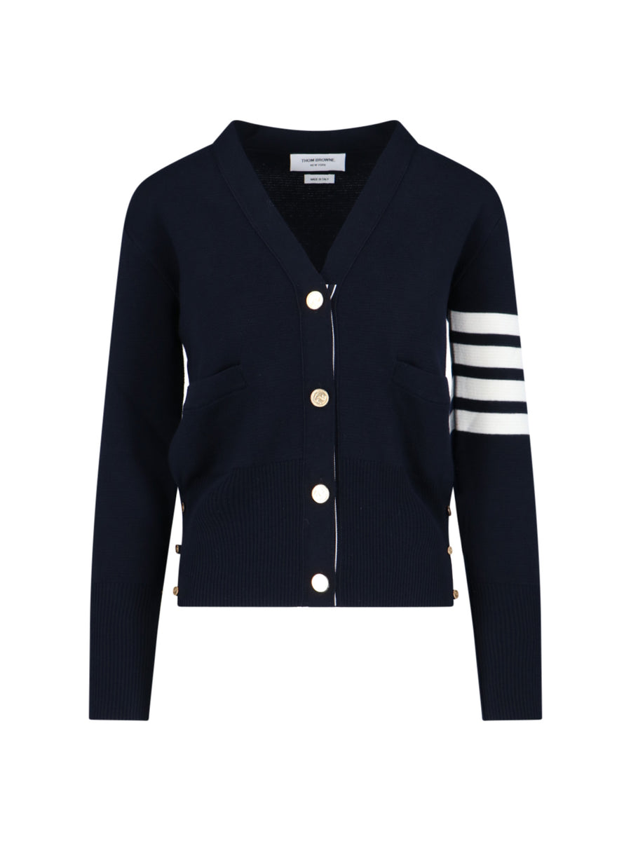Thom Browne 100% virgin wool cardigan in navy