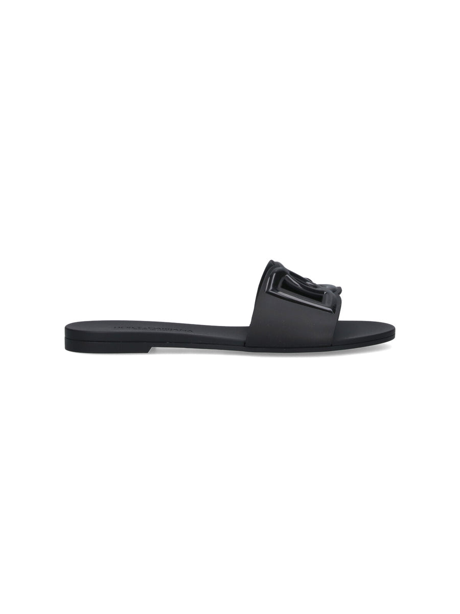 Dolce & Gabbana 100% rubber slide sandal in black