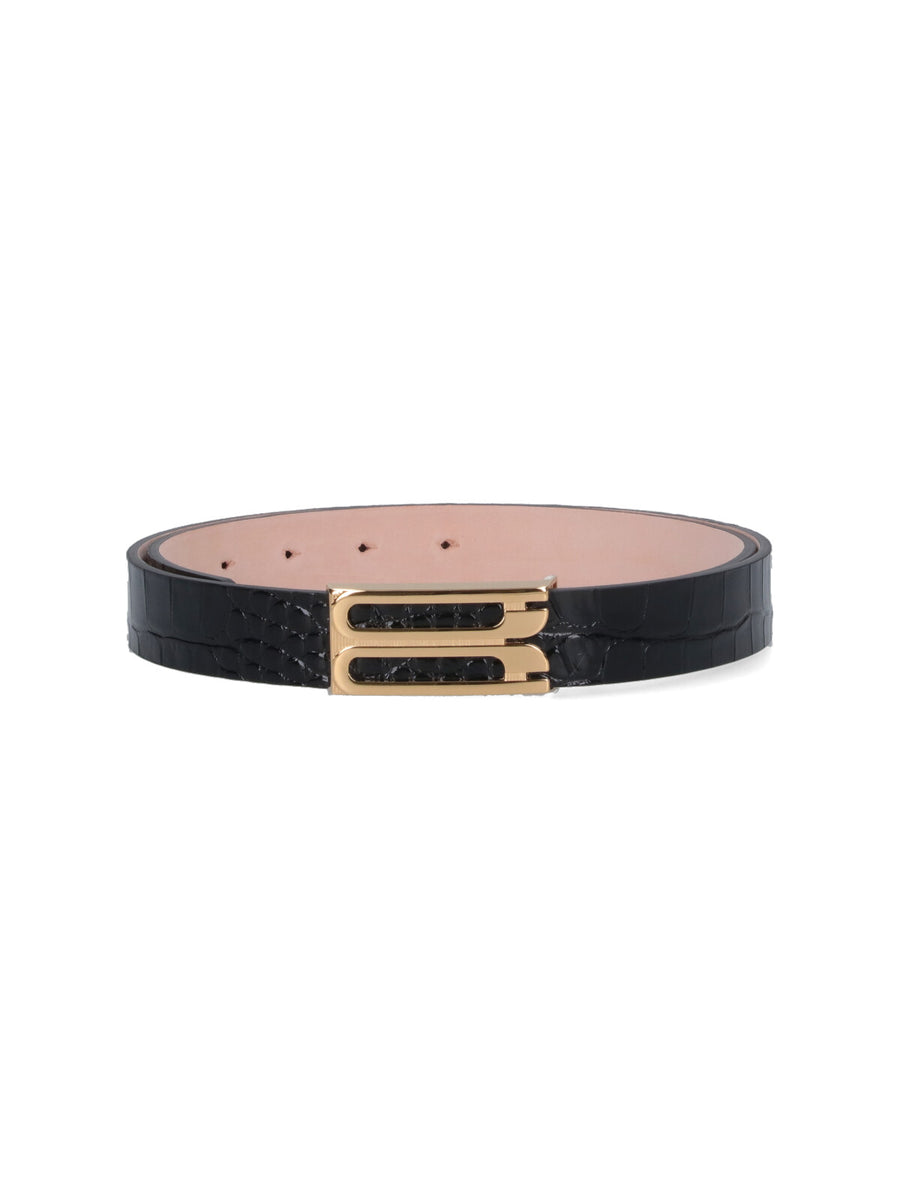 Victoria Beckham 100% calf leather belt in black