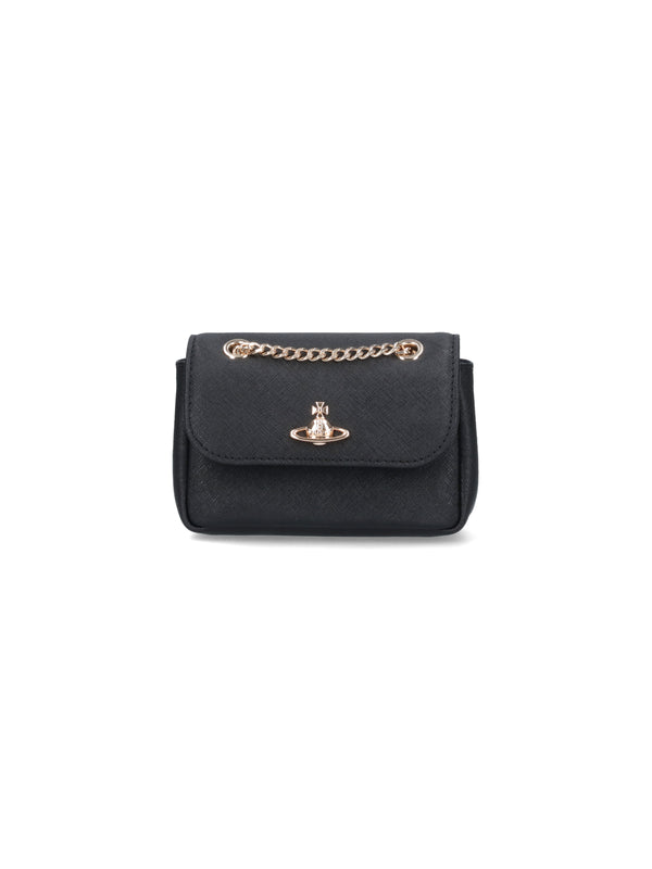Vivienne Westwood 100% Cow Leather shoulder bag in black