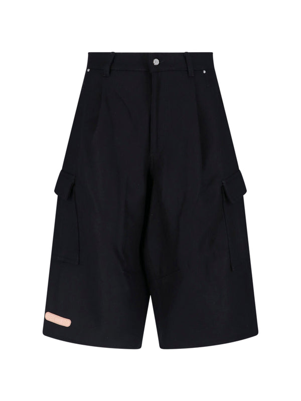 Pdf 75% Wool cargo shorts in black