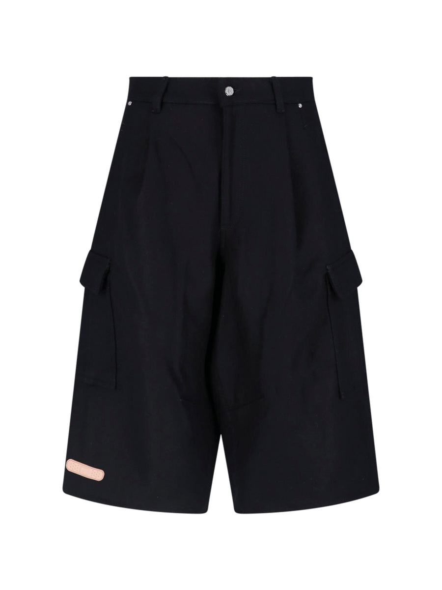 Pdf 75% Wool cargo shorts in black