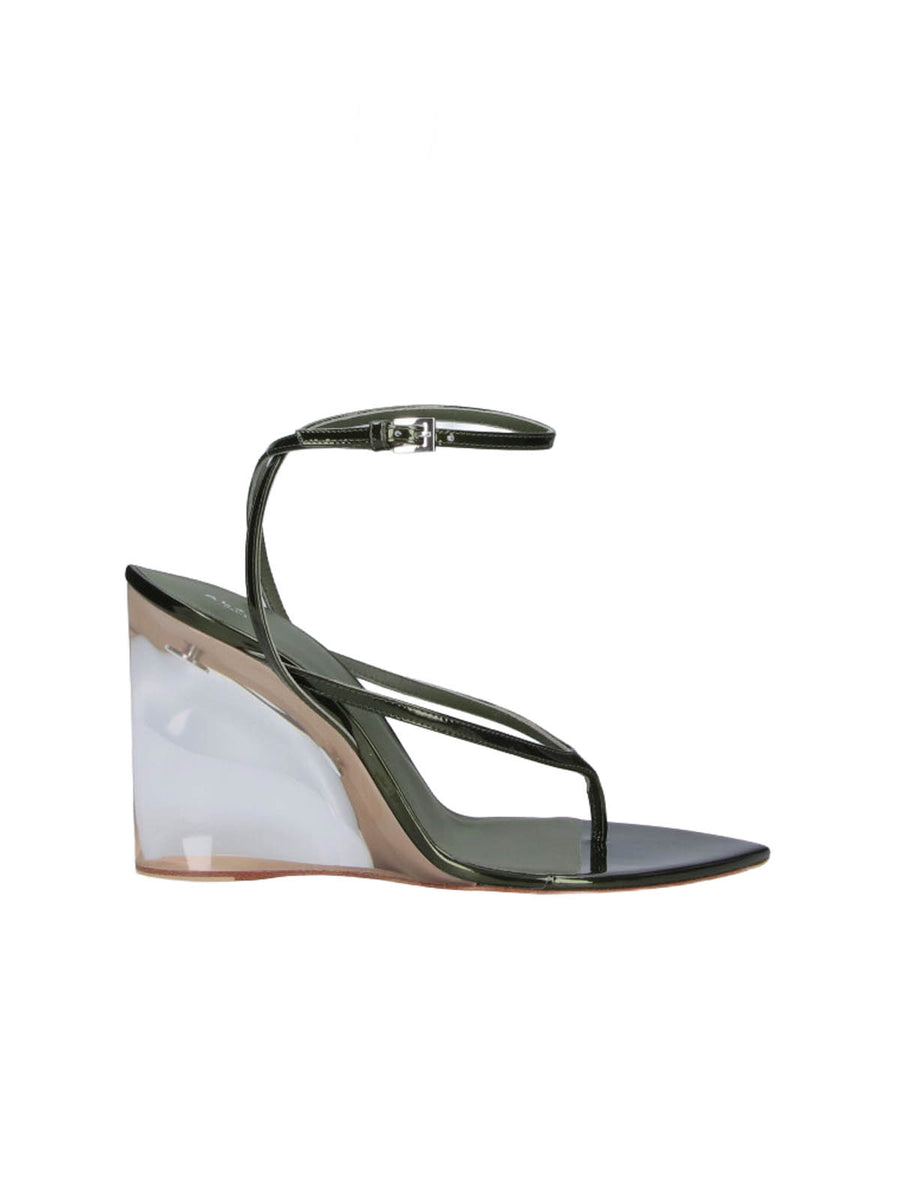 Alaia Leather heel sandal in green
