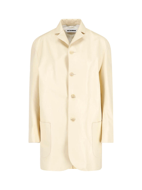 Jil Sander 100% Bovine Leather jacket in cream