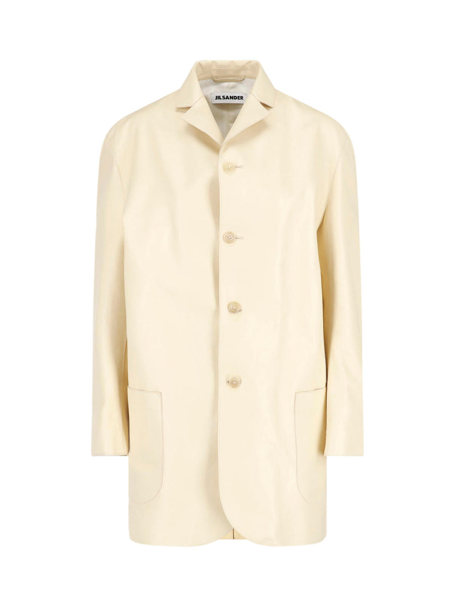 Jil Sander 100% Bovine Leather jacket in cream