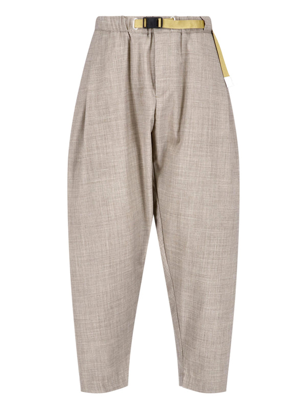 White Sand Linen blend trousers in brown