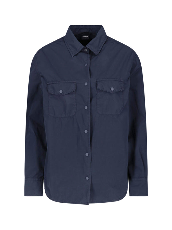 Aspesi 80% Polyester shirt in navy