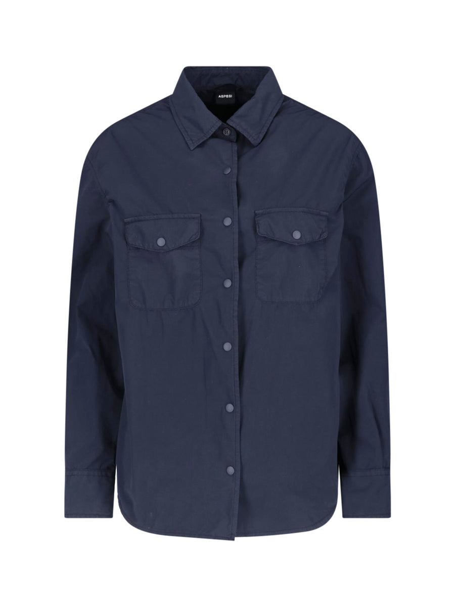 Aspesi 80% Polyester shirt in navy