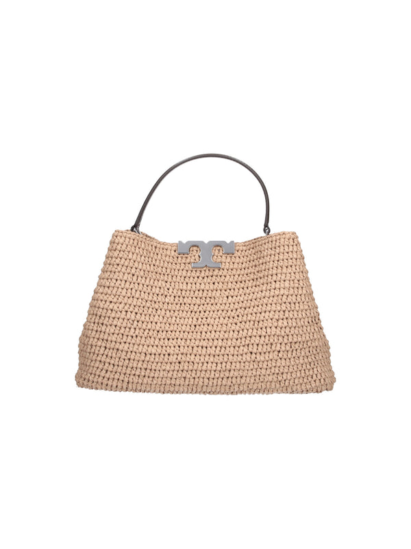 Tory Burch 100% Raphia top handle bag in beige
