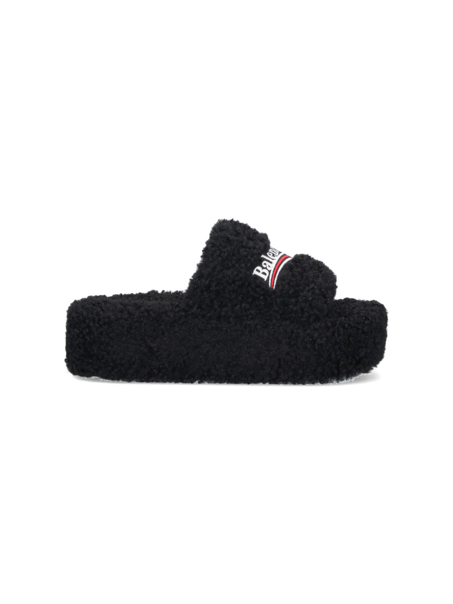 Balenciaga 100% Polyester slipper in black