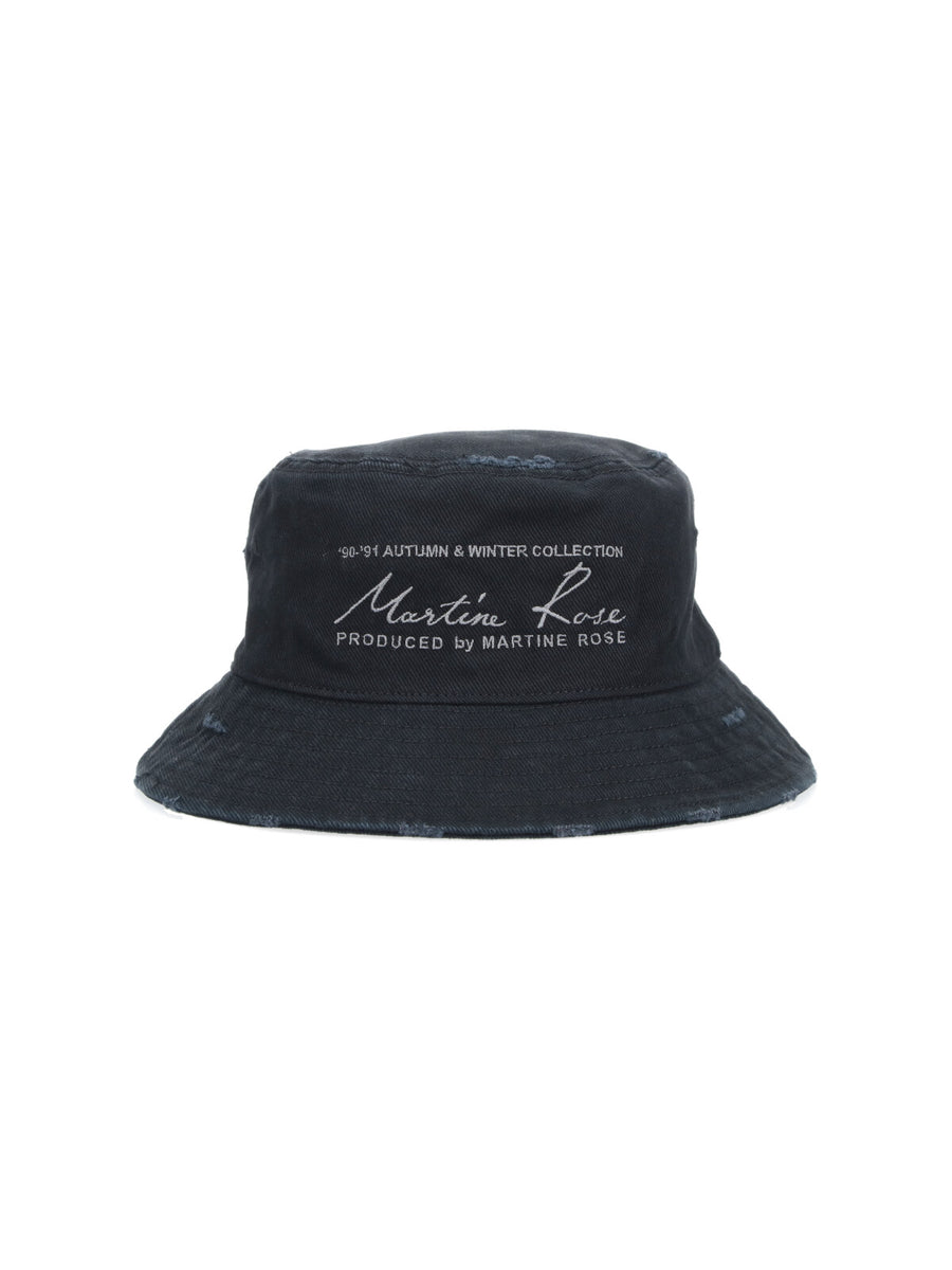 Martine Rose 1224WP13002 Cotton denim bucket hat in black