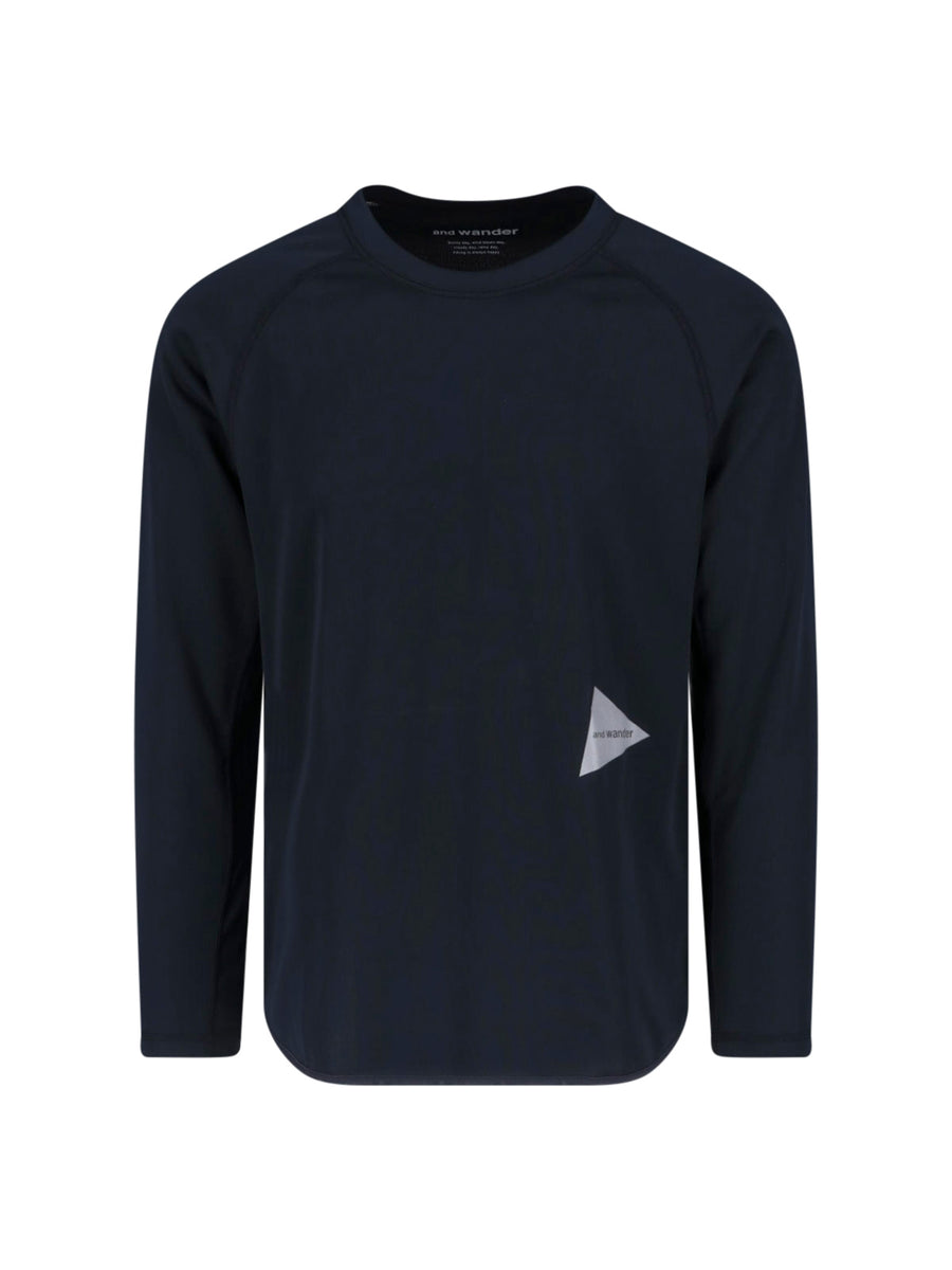 And Wander 100% Polyester t-shirt in navy