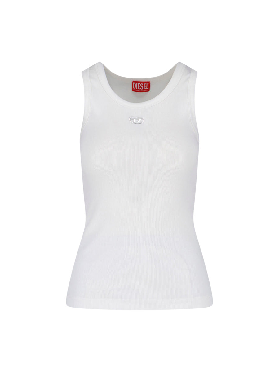 Diesel 94% Cotton tank top in white