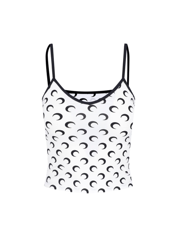 Marine Serre Cjer 86% Polyamide tank top in white