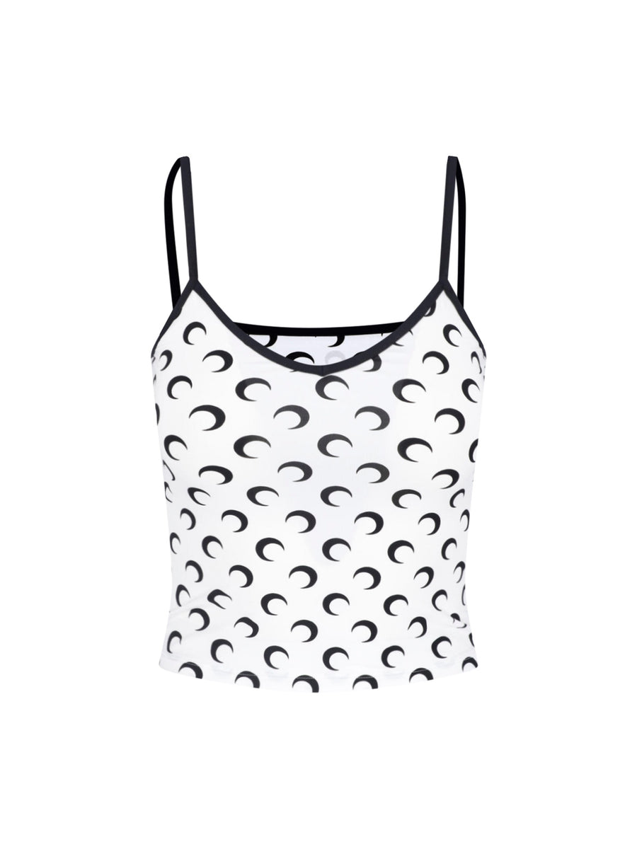 Marine Serre Cjer 86% Polyamide tank top in white