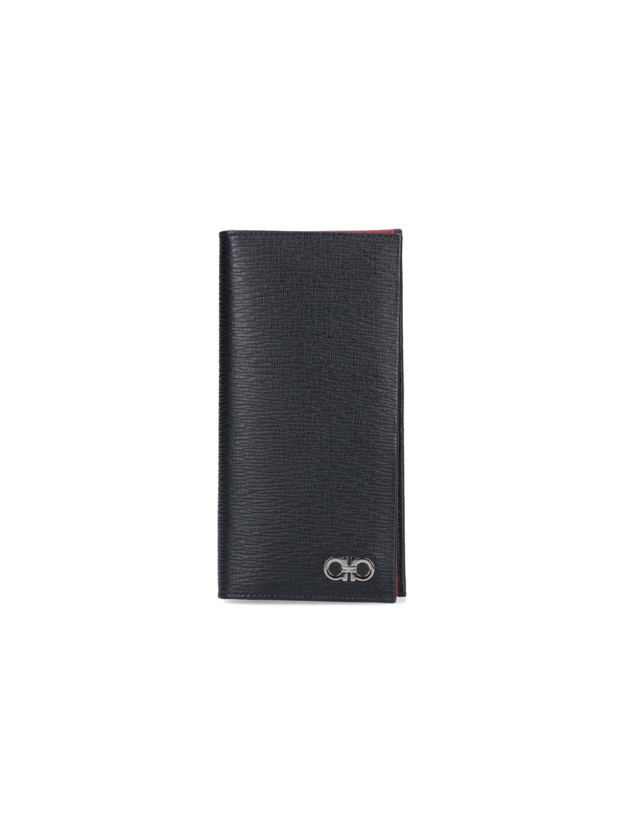 Ferragamo 100% calf leather wallet in black