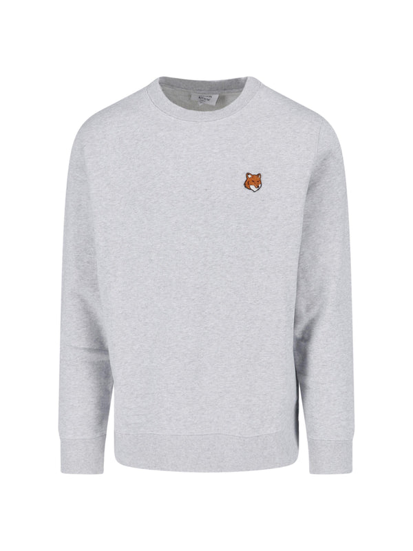 Maison Kitsune' 100% Cotton sweater in gray